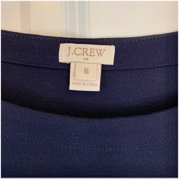 J CREW TIPPED GAMINE DRESS NAVY BLUE - Picture 4 of 9